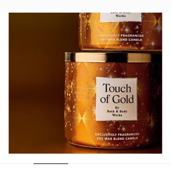 Bath & Body Works Golden Decorative 3-Wick Candle - Picture 3 of 3